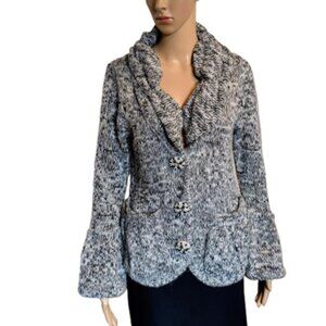 NWOT BCBGMaxAzria Women's Chunky Mohair Cardigan with Jeweled Buttons